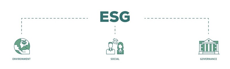 ESG icon infographic illustration concept with icon of  investment screen ing icon png and easy to edit 