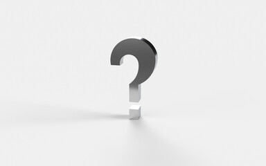 3d question mark with shadow