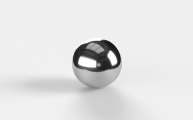 3d metal ball with shadow