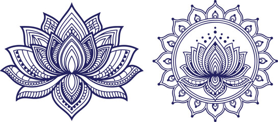 Lotus mandala design and vector art illustration