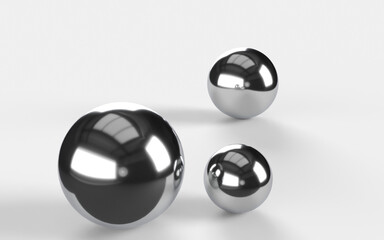 3d metal balls with shadow