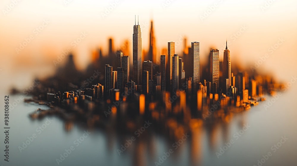Poster An urban planning team collaborates around a floating 3D hologram of a city allowing them to explore various development scenarios in real-time and enhance their decision-making process Stock Photo