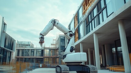 Engineers and Robots Collaborating on Cutting-Edge Building Projects