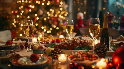 Digital interface displaying holiday party planning tips and themes.