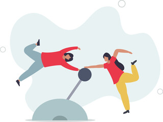 transformation and disruption concept.flat design with people.