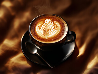Coffee latte art beautiful photo, calm, relax, soft colours