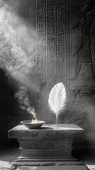 Feather of Ma'at Temple Offering Ancient Egyptian Religion Spiritual Symbol