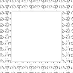 food and beverage frame in doodle style frame background