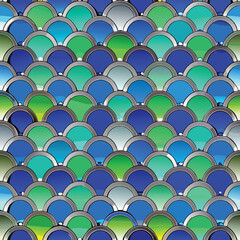 Fish scale seamless vector pattern for backgrounds, mermaid themes, aquatic prints, and textile design