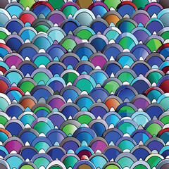 Obraz premium Fish scale seamless vector pattern for backgrounds, mermaid themes, aquatic prints, and textile design