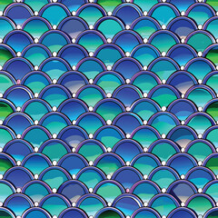 Fish scale seamless vector pattern for backgrounds, mermaid themes, aquatic prints, and textile design