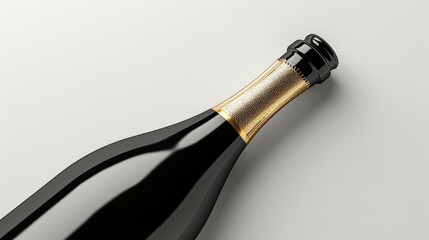 Studio product photo of champagne bottle on simple background