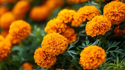 Close-up of Vibrant Orange Marigolds