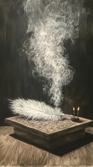 Feather of Ma'at Temple Offering Ancient Egyptian Religion Spiritual Symbol