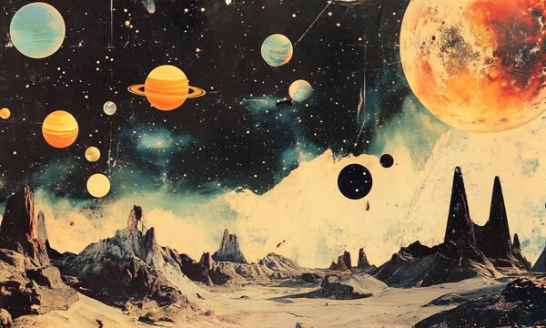 Planets Over a Mystical Desert Landscape