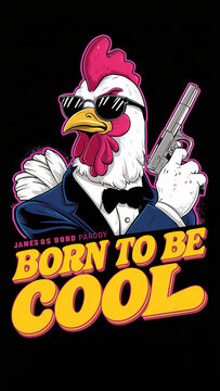 Naklejki Born to be cool chicken 