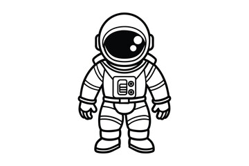 astronaut outline vector illustration
