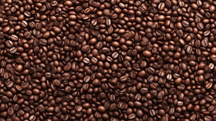 Fototapeta premium Rich Coffee Beans Surface from Above