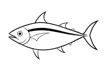  bluefin tuna line art vector illustration