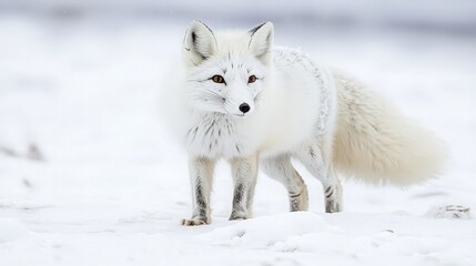 Naklejka premium Arctic Fox in Snowy Landscape