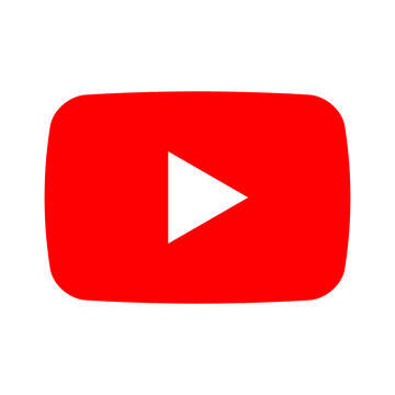 recommend clip art: Social media icon showing YouTube
                    Red play button icon on white transparent background.