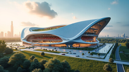 Concept of Pro American Football Stadium