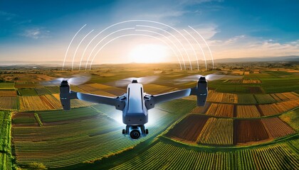 Aerial Landscape of Smart Precision Agriculture Farmland with Drone and NIR Imagery Analytics