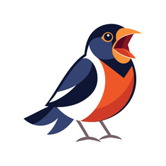 Obraz premium bullfinch-bird-screams-vector illustration