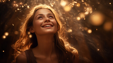 The power of positive thoughts: Depict a life-changing moment where the law of attraction brings immense happiness and success