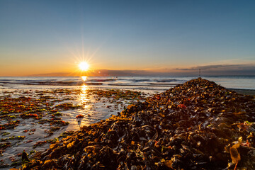 colourful , bright sunsets at the beach , minnis bay,birchinton , kent