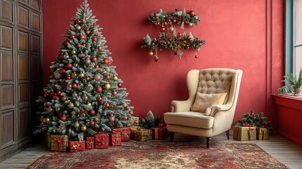 interior, home, christmas,