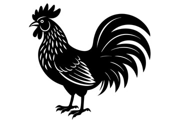 Rooster vector art silhouette illustration