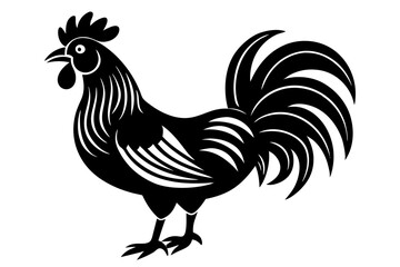 Rooster vector art silhouette illustration