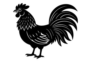 Rooster vector art silhouette illustration
