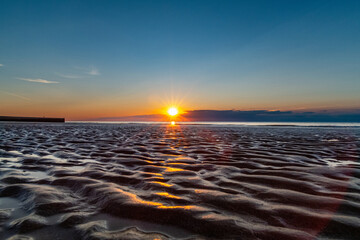 colourful , bright sunsets at the beach , minnis bay,birchinton , kent