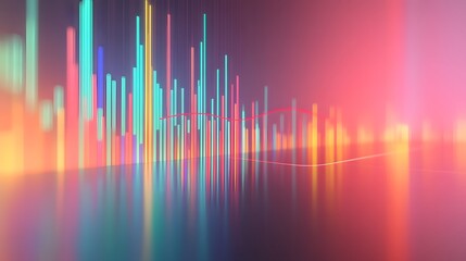 Blurred abstract graph with red and blue trend lines on a light background