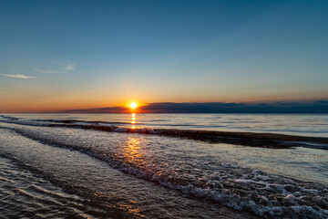 colourful , bright sunsets at the beach , minnis bay,birchinton , kent