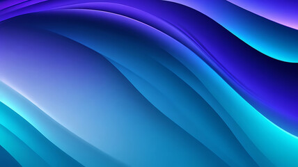 Realistic gradient color curved lines and waves background. Blue, turquoise and purple color high quality abstract design.