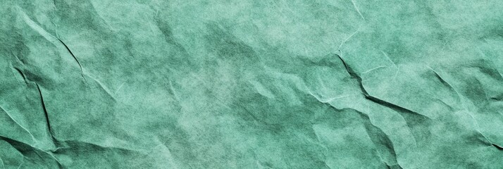 Obraz premium Textured green paper background with creases and folds showcasing rustic appearance