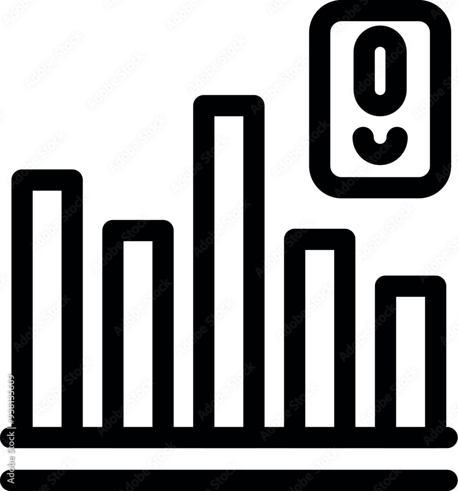 Poster computer mouse cursor is clicking a bar graph that is increasing