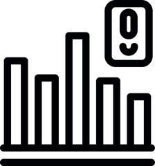 Computer mouse cursor is clicking a bar graph that is increasing