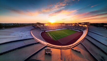 Arthur Ashe Stadium Glowing at Sunset during US Open Tennis Finals
