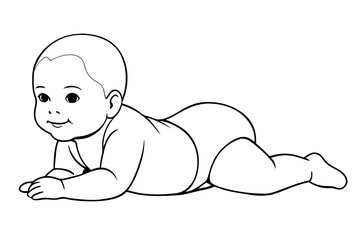 Continuous Single Line Drawing of Baby/Toddler - Minimalist Vector Illustration, SVG Files, Cricut & Silhouette Cut Files