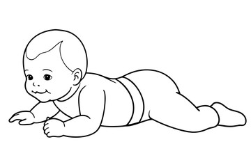 Continuous Single Line Drawing of Baby/Toddler - Minimalist Vector Illustration, SVG Files, Cricut & Silhouette Cut Files