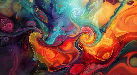 Vibrant Abstract Swirls of Color