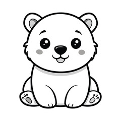 Naklejka premium a-cute-baby-Pola-bear-vector illustration.