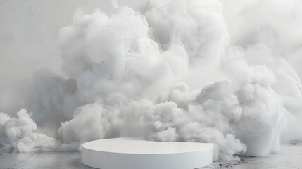 Abstract background smoke pedestal for product