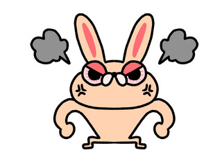 怒るうさぎ