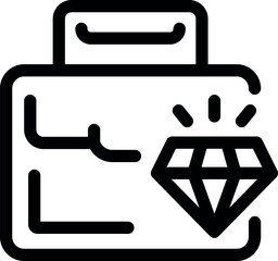 Line vector icon of a credit card adding a shining diamond bonus
