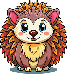 Cute Hedgehog vector cartoon illustration
 Illustrator Artwork